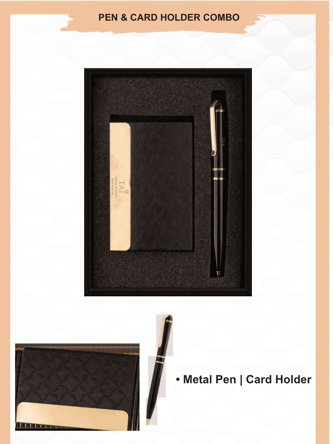 pen & card holdar in gold & black - image 1